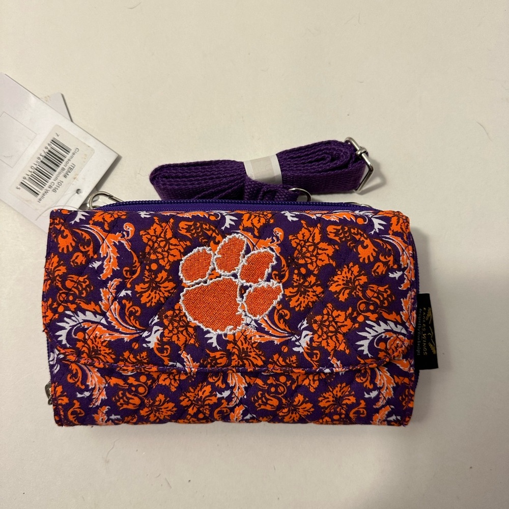 Clemson Tiger NWT crossbody wallet